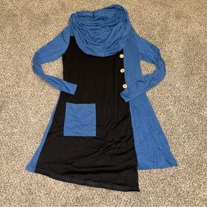 Tunic Top with attached Scarf/hood size 8